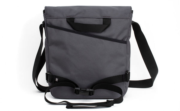 Reverse shot of the Medium Cafe Bag with an optional Gatekeeper Waist Belt.
